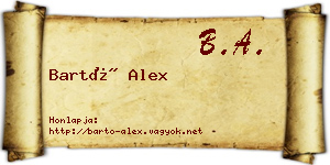 Bartó Alex névjegykártya