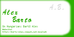 alex barto business card